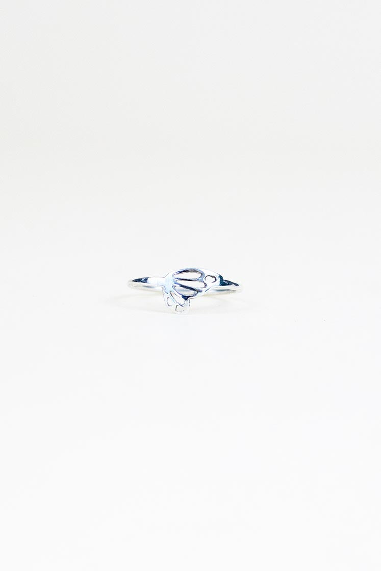 tiny butterfly wing ring made of sterling silver women's jewelry hand made in haiku maui wings hawaii