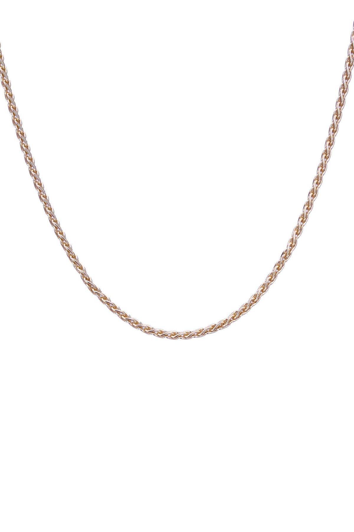 Wings Hawaii wheat chain choker necklace. 15" length. Available in sterling silver or 14k gold-filled. Fine jewelry handmade in Maui. Wear solo or layered or add charms from the Wings Hawaii Charm Bar. 