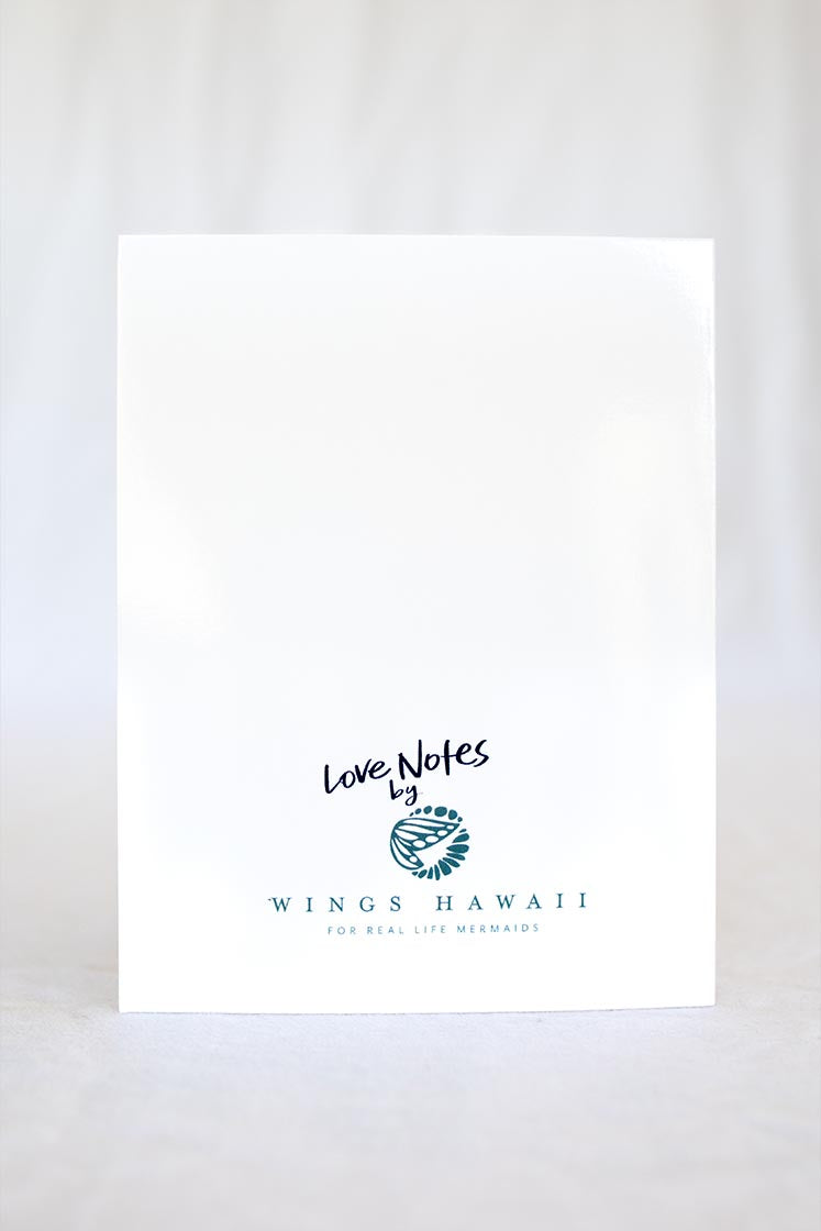 wings hawaii drifter mermaid greeting card - back 