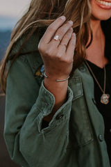 gold filled boomerang ring simple minimal and stackable style women's jewelry classic chic everyday piece hand made in haiku maui wings hawaii thumbnail